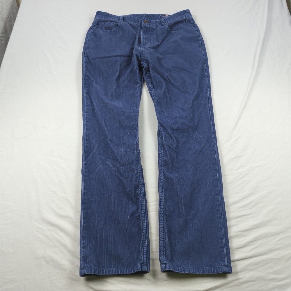 Vineyard Vines Pants Mens 34x32 Blue Corduroy Golf Casual Preppy Straight